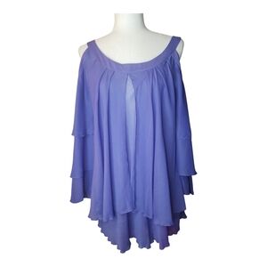Hot in Hollywood Purple Cold Shoulder Blouse